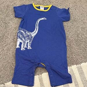 Baby Boden Blue Romper with Dinosaur Design